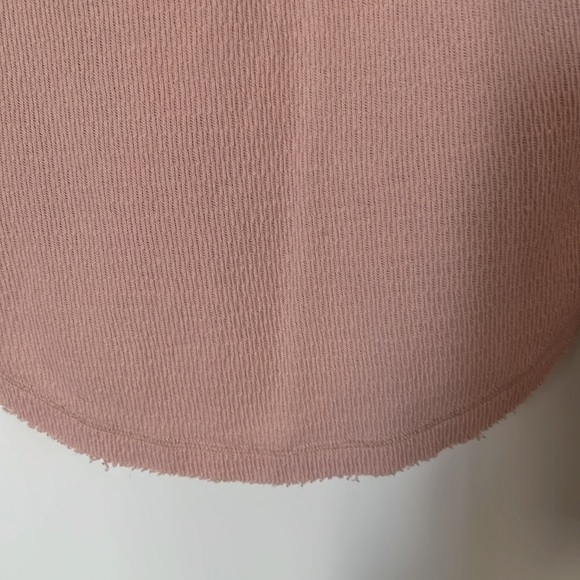 Free People Pink Rainbow Chevron Embroidered Thermal We The Free Henley. SMALL - Picture 7 of 9